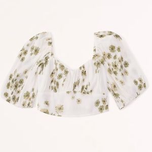 Abercrombie Cropped Crinkle Top